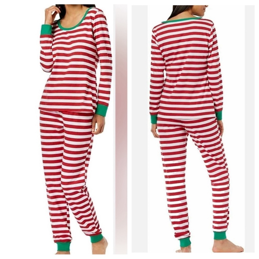 Macy’s Family PJs Women’s Set Holiday Stripe Christmas Pajamas Plus Size XXL NWT